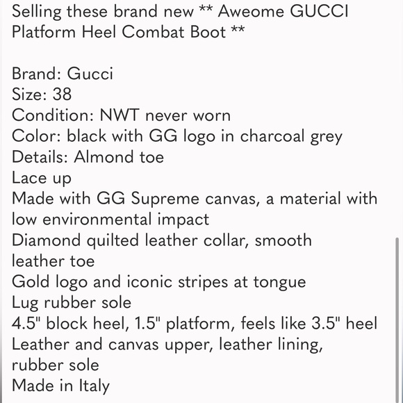 GUCCI Combat Boots - Picture 7 of 11